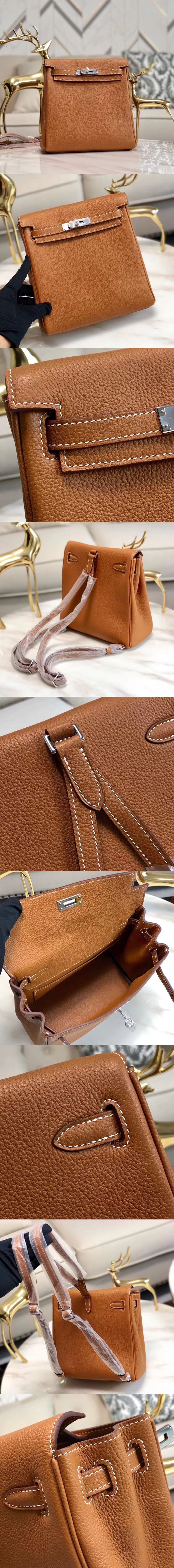 [HERMES][프리미엄]에르메스 켈리아도 백팩 22cm-23 토고 은장